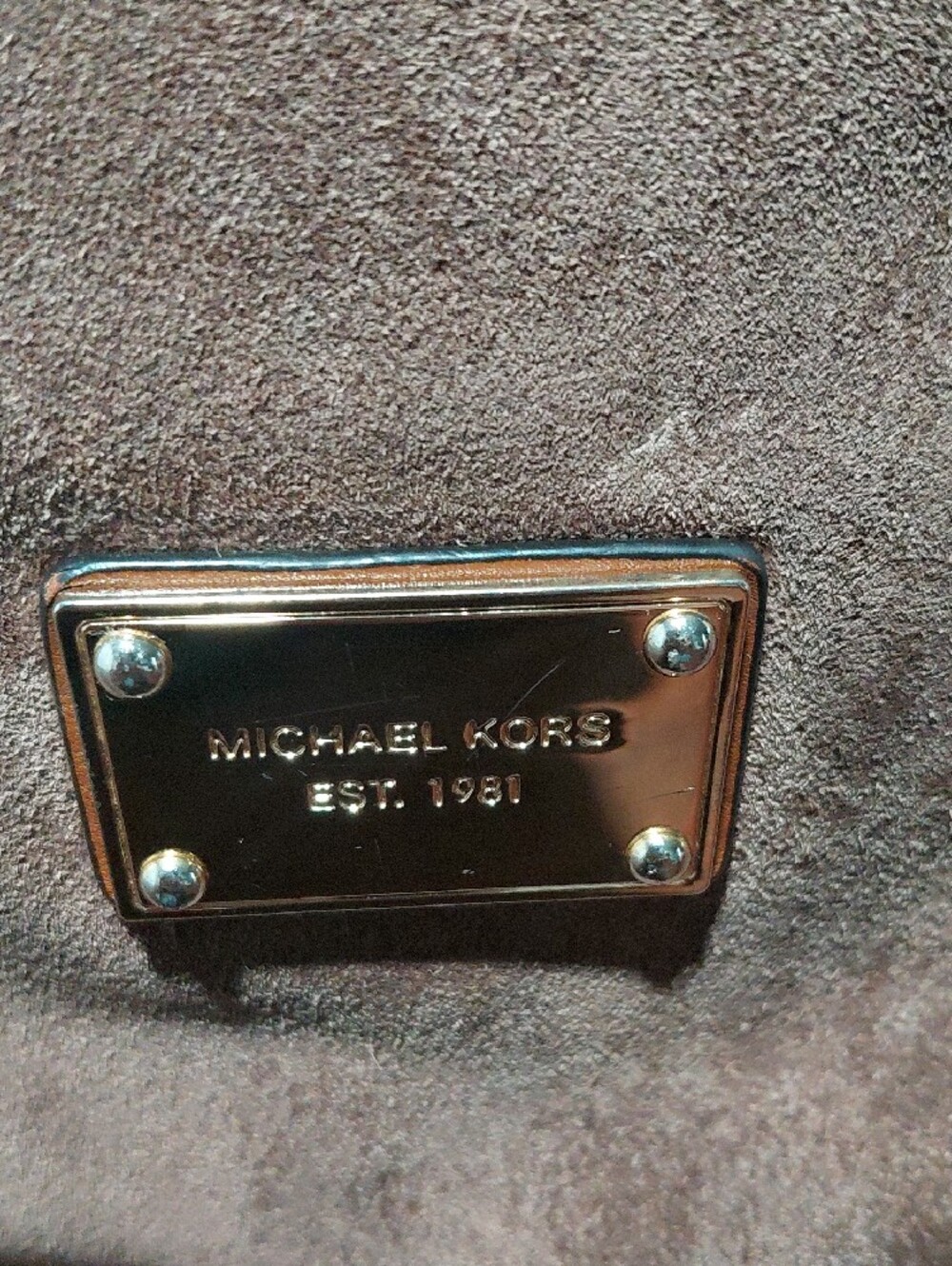 Michael Kors Taupe Suede and Brown Leather Shoulder Bag - Picture 2 of 8